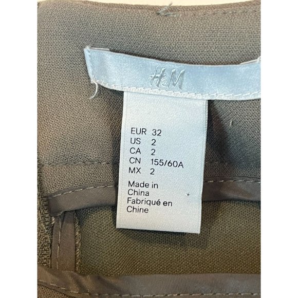 H&M Womens Skirt Straight & Pencil Mini Back Zip Slash Pockets Brown Size 2 - Picture 6 of 7